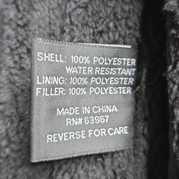 NWT Spire by Galaxy Men's Black Fleece Lined Hooded Puffer Coat Jacket Sz L - Picture 9 of 9